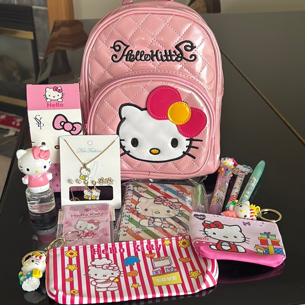 💖 Hello Kitty Pink Kids Backpack and Accessories Set bundle 💖